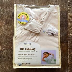 NEW Cloud B LullaBag Cotton Baby Sleep Bag Large 6-18 months Natural Ivory Sheep